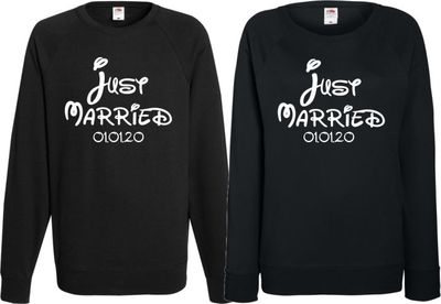 Парные свитшоты Just MARRIED с датой свадьбы