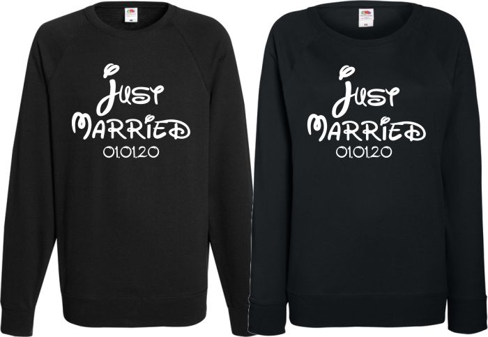 Парные свитшоты Just MARRIED с датой свадьбы