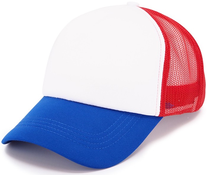 Кепка бейсболка тракер синяя/красная с белым