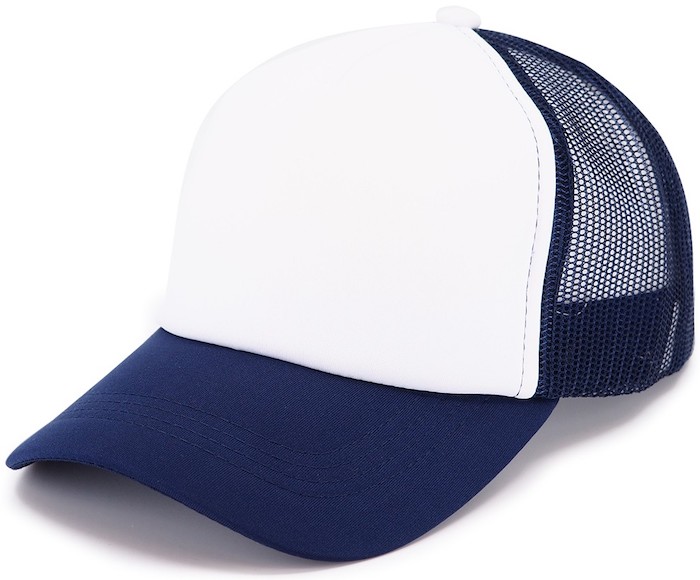 Кепка бейсболка тракер темно-синяя с белым