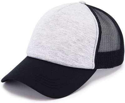 Кепка бейсболка тракер серый-меланж с белым