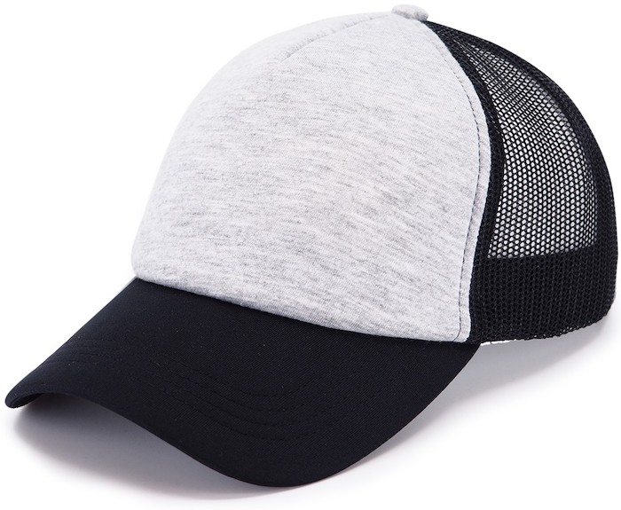 Кепка бейсболка тракер серый-меланж с белым