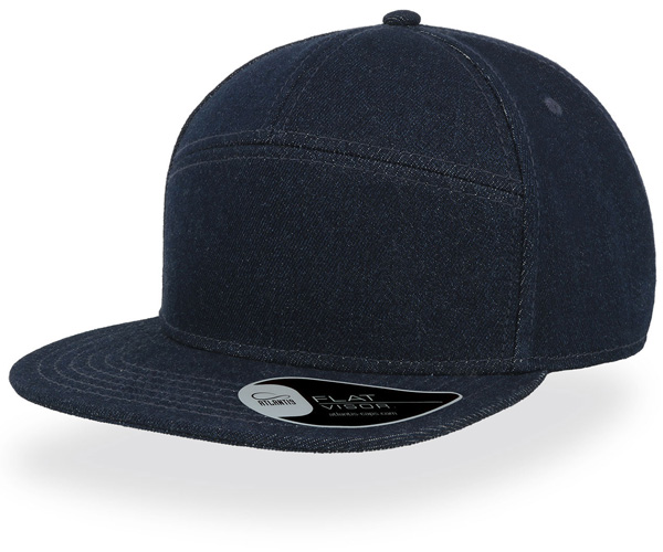 Кепка прямой козырек снепбэк биза синий джинс