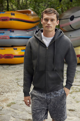 Мужская темно-синяя толстовка байка худи на замке