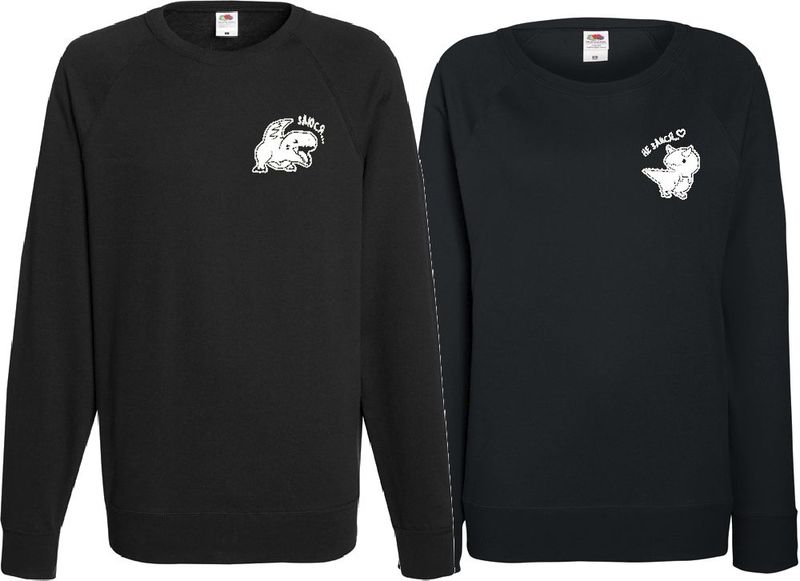 Парные свитшоты злюся не злился динозаврики