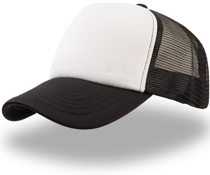 Кепка бейсболка тракер черная с белым