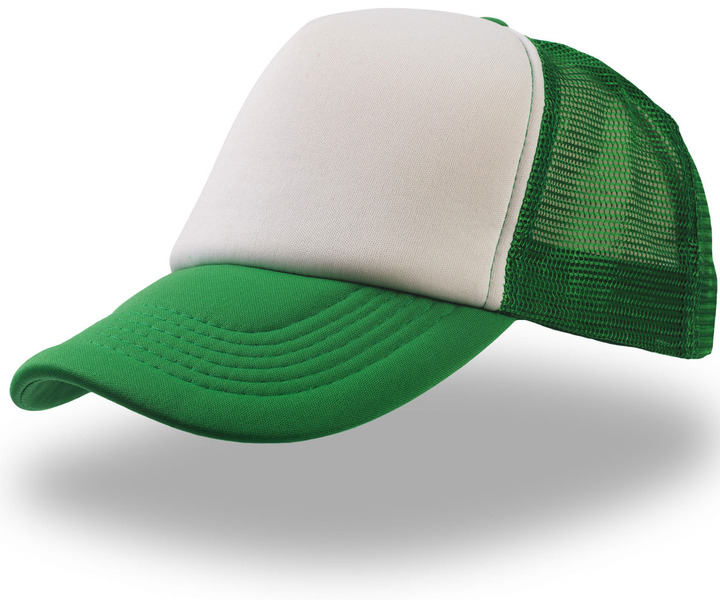 Кепка бейсболка тракер зеленая с белым