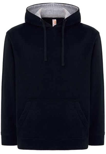 Толстовка байка худи темно-синий/серый-меланж