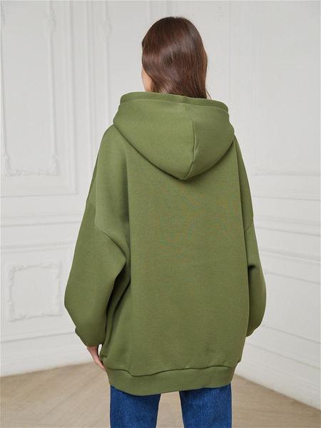 Толстовка байка худи оверсайз хаки