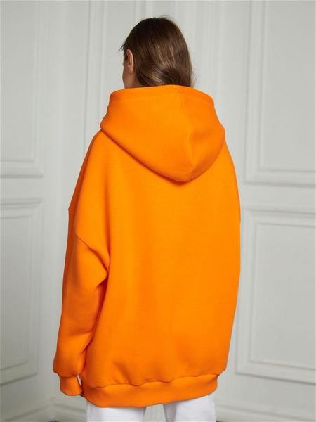 Толстовка байка худи оверсайз оранжевая