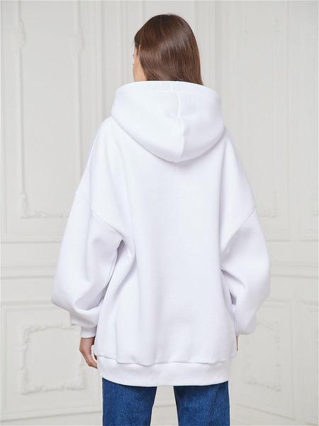Толстовка байка худи оверсайз белая