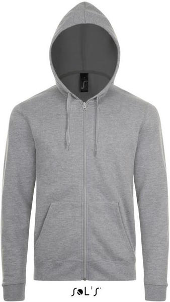 Толстовка байка худи серый-меланж на замке