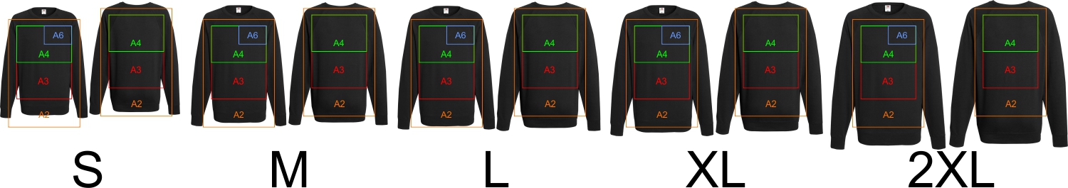 подбор форматат печати на унисекс толстовках свитшотах